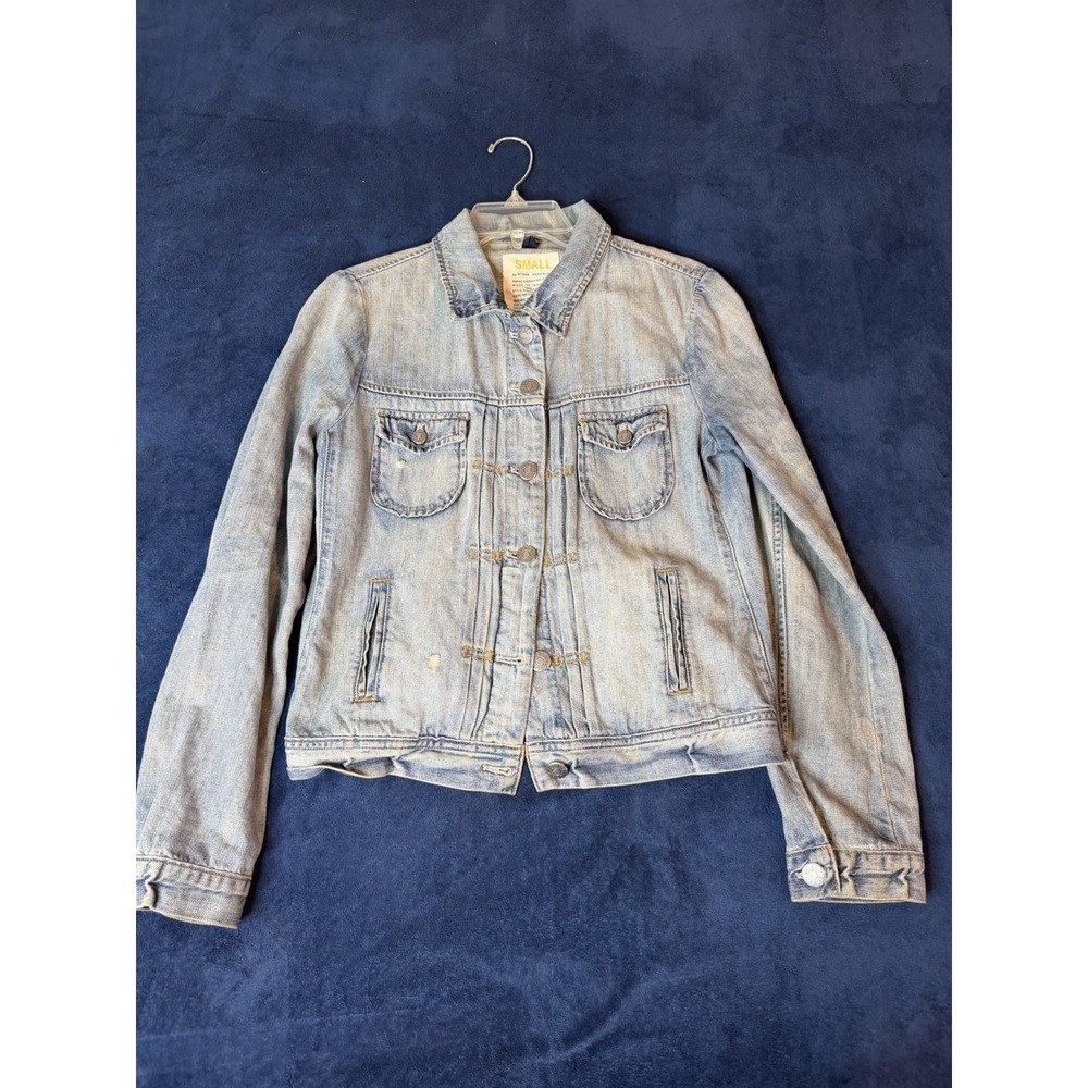 Vtg J Crew Trucker Denim Jacket Light Wash 100% Cotton 90’s Womens S